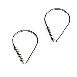 Sterling Silver Teardrop Earrings 18 mm with Silver Beads