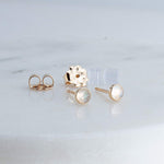 Gold Filled Stud Earrings with Moonstone 3 mm