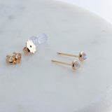 Gold Filled Stud Earrings with Moonstone 3 mm