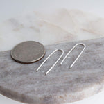 Sterling Silver Long U Arc Earrings