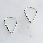 Sterling Silver Teardrop Earrings 13 mm with Silver Beads