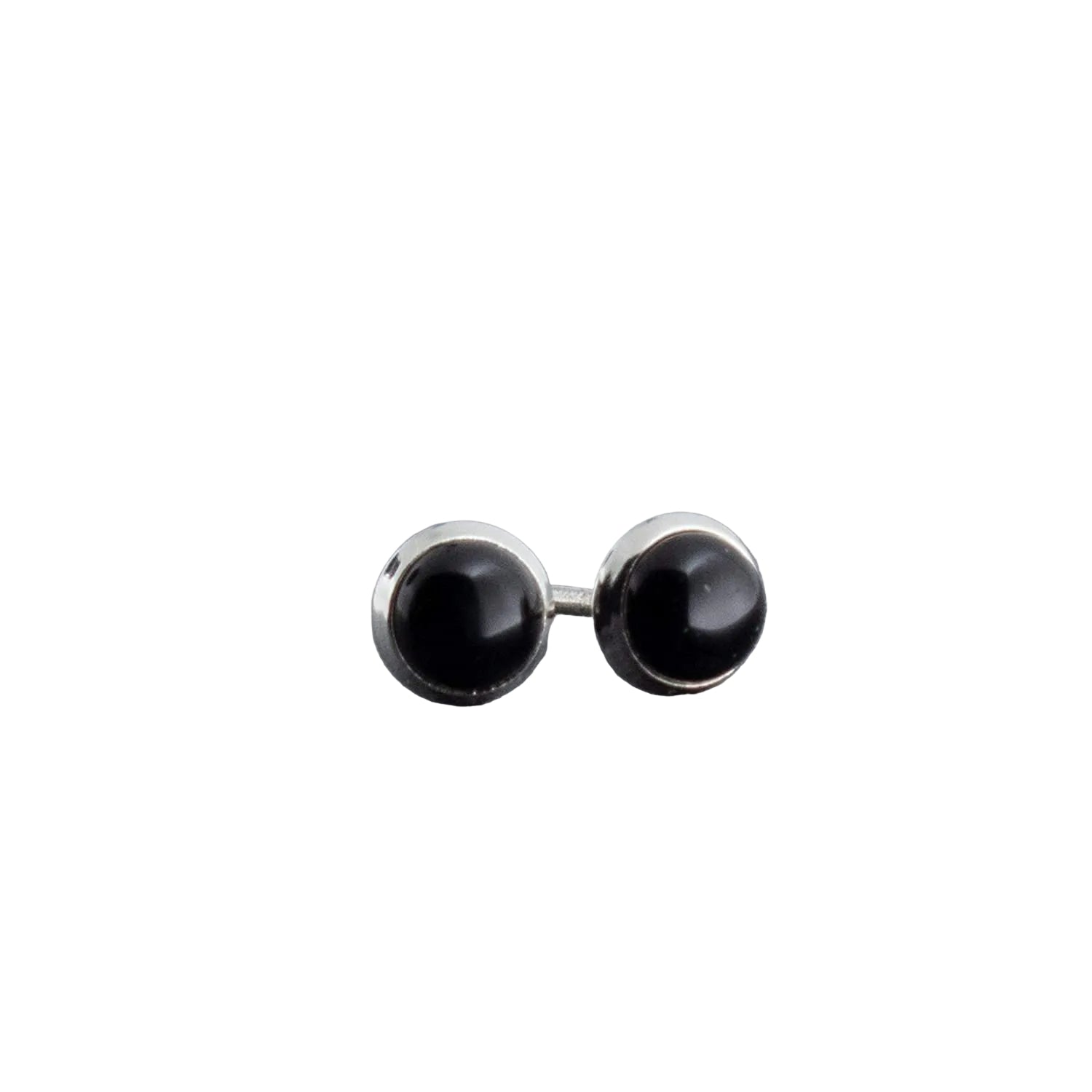 Sterling Silver Black Onyx Stud Earrings (4mm)