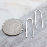 Sterling Silver Long U Arc Earrings