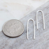 Sterling Silver Long U Arc Earrings