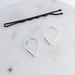 Sterling Silver Teardrop Earrings 18 mm with Silver Beads