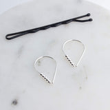 Sterling Silver Teardrop Earrings 18 mm with Silver Beads