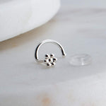 Sterling Silver Flower Nose Screw for the Left Side