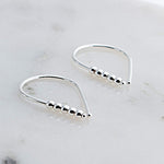 Sterling Silver Teardrop Earrings 18 mm with Silver Beads