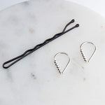 Sterling Silver Teardrop Earrings 13 mm with Silver Beads