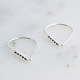 Sterling Silver Teardrop Earrings 18 mm with Silver Beads