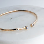 Sol and Venus Gold Open Cuff Bracelet with Cubic Zirconia