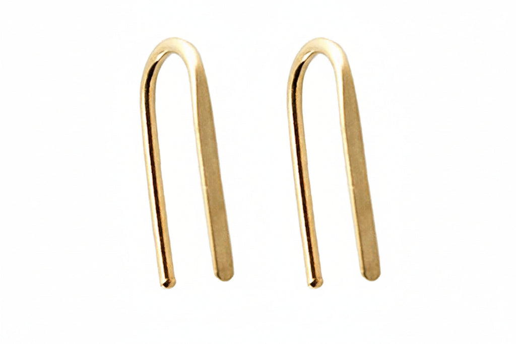 18 GA U Arc Flattened Matte Finish Earrings