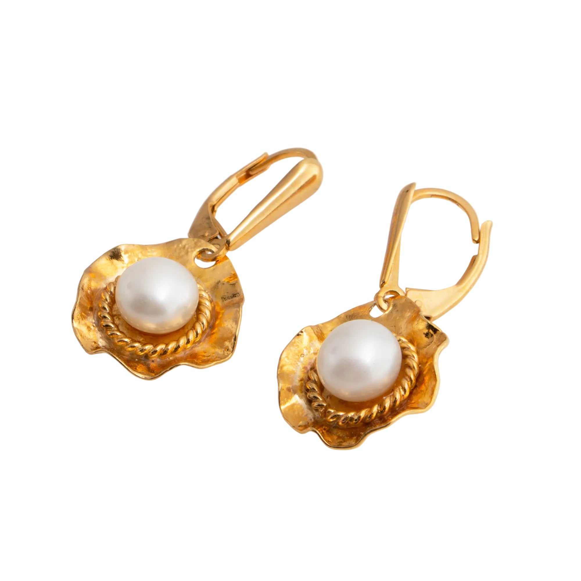 Freshwater Pearl Dangle Clasp Earrings