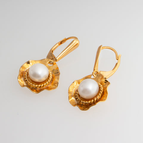 Sol and Venus Gold and Silver Earrings with Freshwater Cultured Pearls