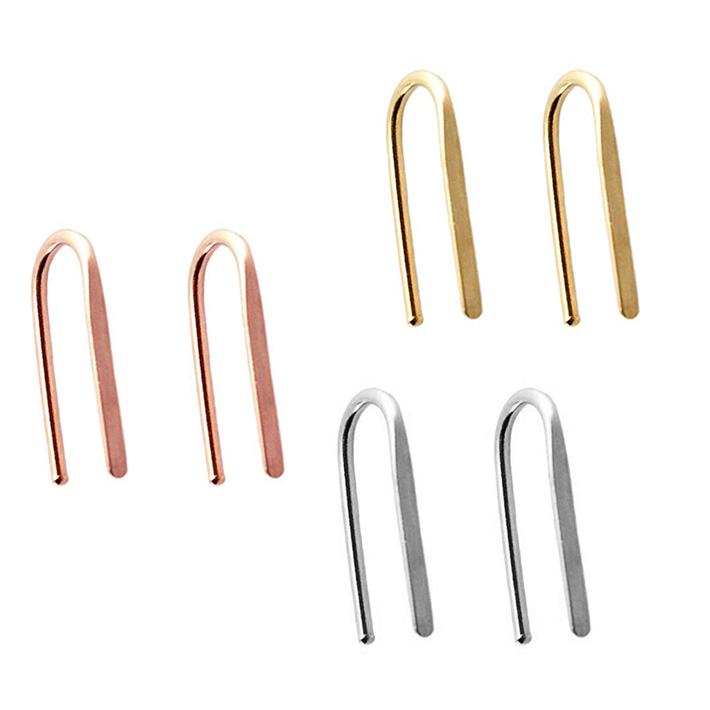 18 GA U Arc Flattened Matte Finish Earrings