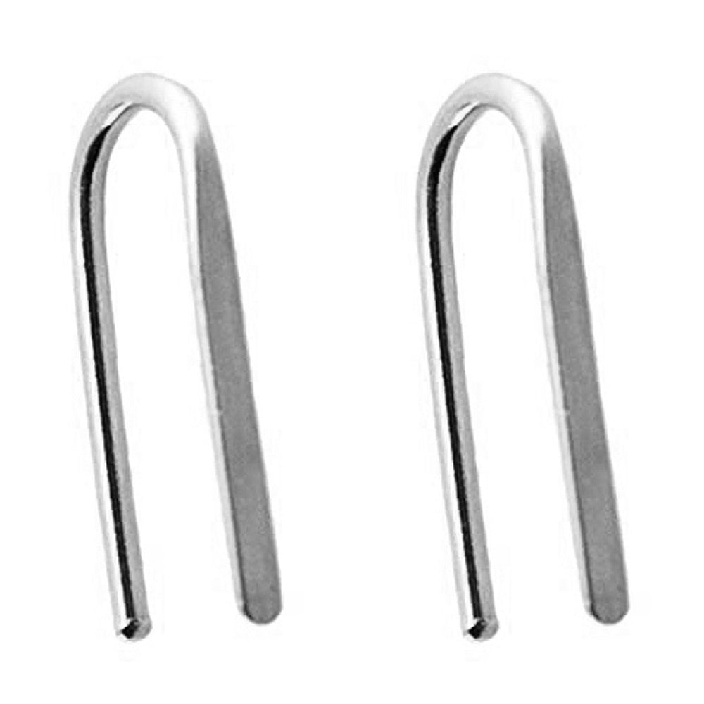 18 GA U Arc Flattened Matte Finish Earrings
