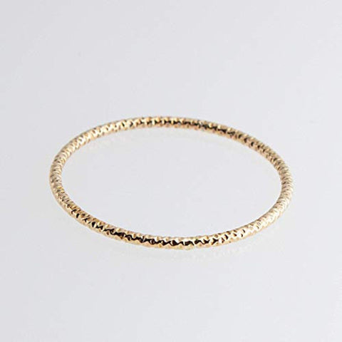 Gold Filled Diamond Cut Thin Stackable Ring