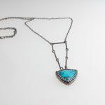 Sterling Silver Triangle Necklace with Turquoise