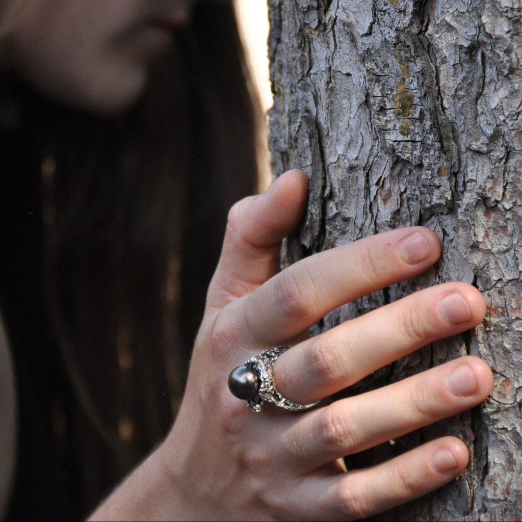 Sterling Silver Tahitian Pearl Ring