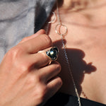 Sterling Silver Ring with Tahitian Pearl