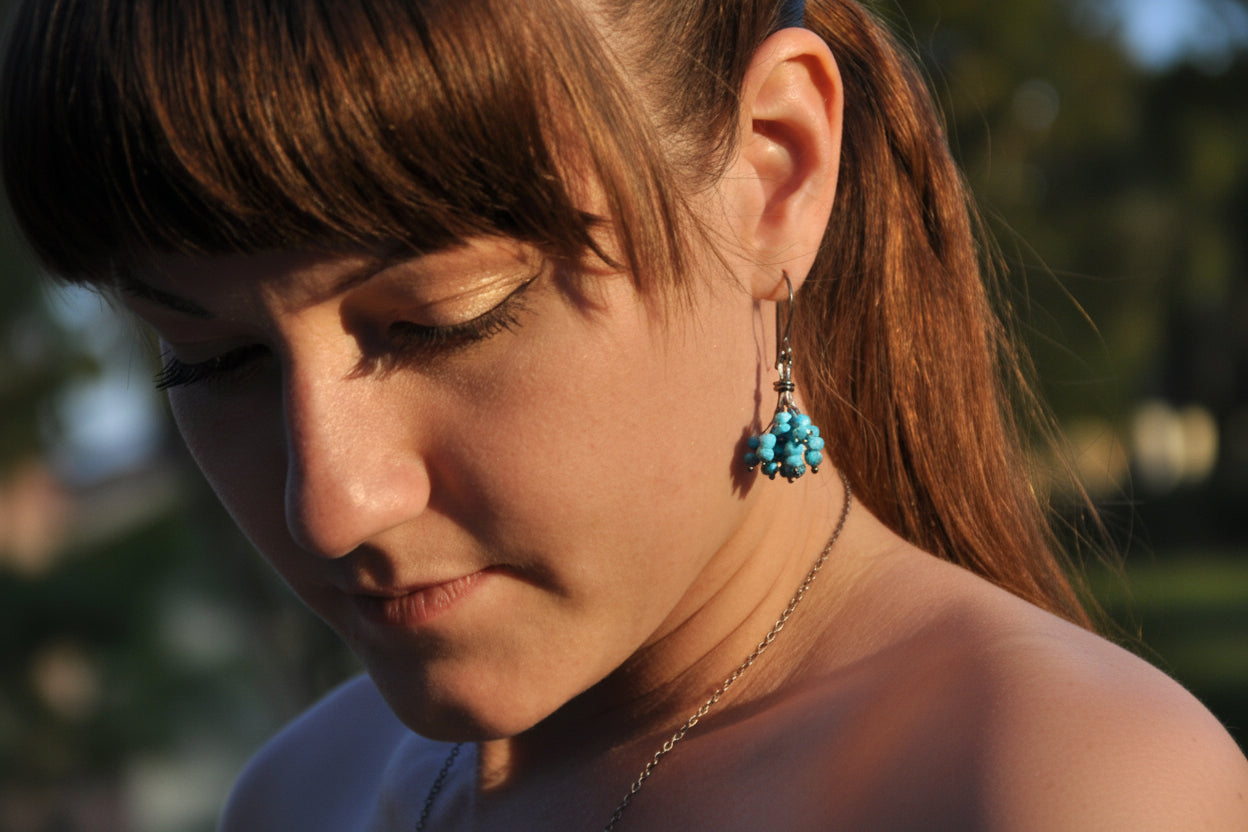Sterling Silver Turquoise Dangle Earrings