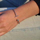 Sterling Silver Bracelet with Turquoise 3 mm