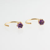 Gold Filled Hoop Earrings with Amethyst