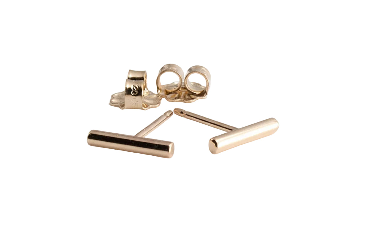 Gold-Filled Small Bar Stud Earrings
