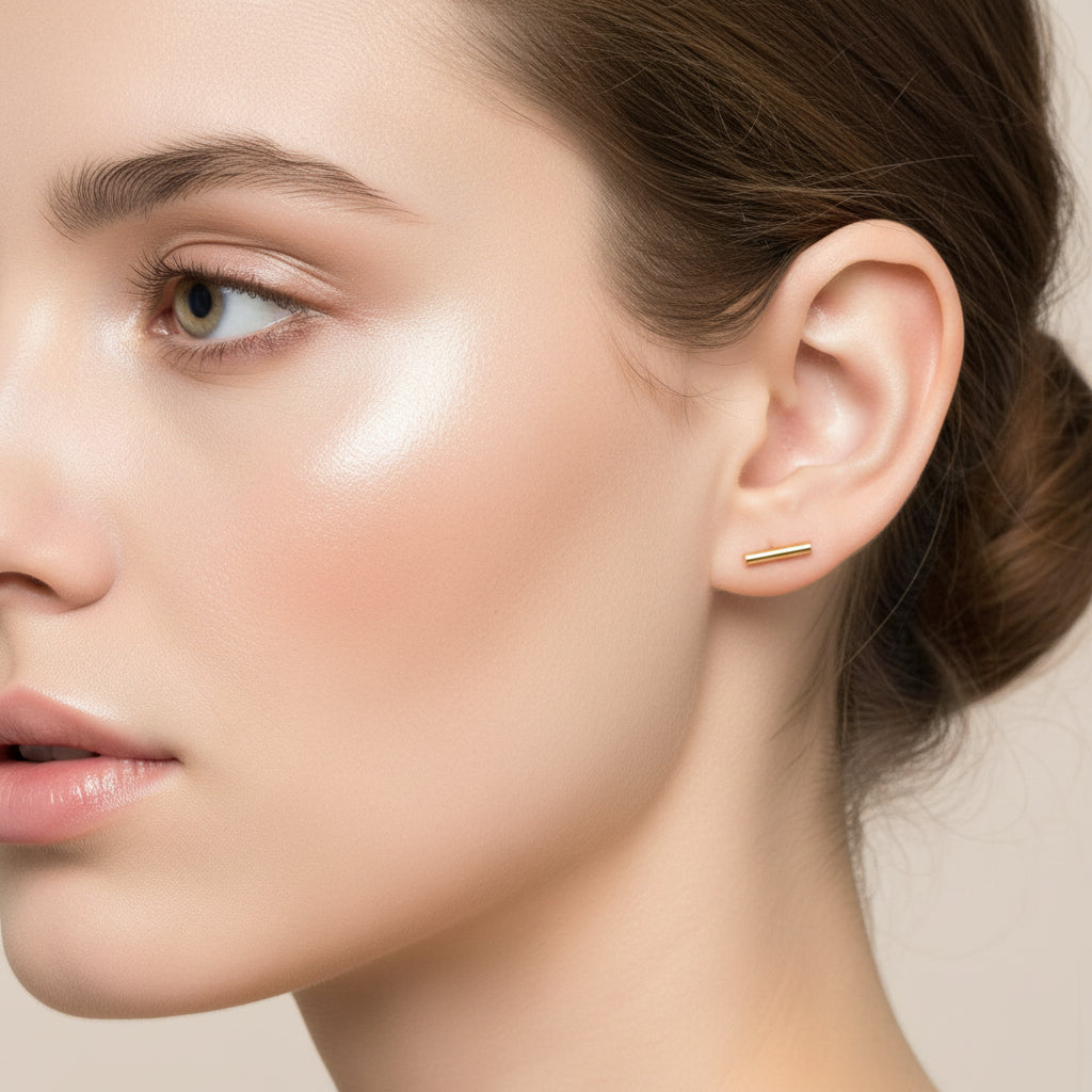 Gold-Filled Small Bar Stud Earrings