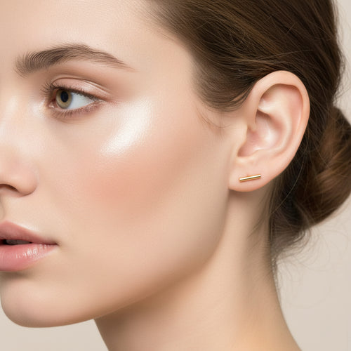 Gold-Filled Bar Stud Earrings