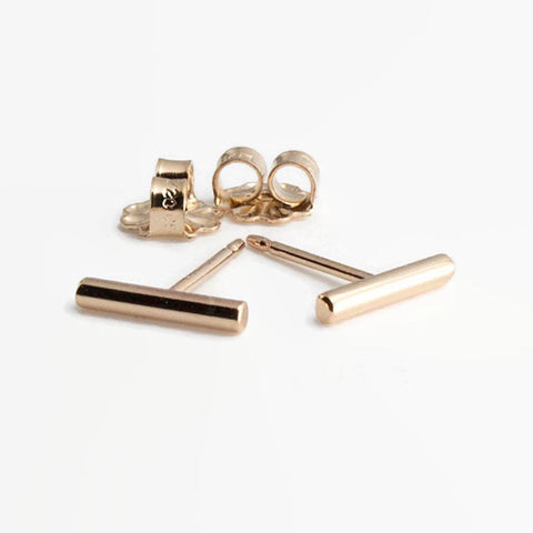 Gold Filled Small Bar Stud Earrings