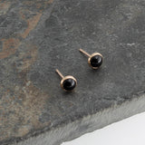 Gold Filled Stud Earrings with Black Onyx 3-4-5 mm