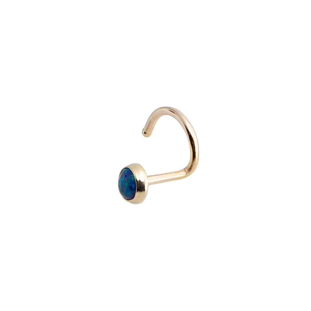 Gold-Filled Blue Green Opal Nose Screw