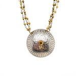 Sterling Silver and Gold Necklace with Pyrite
