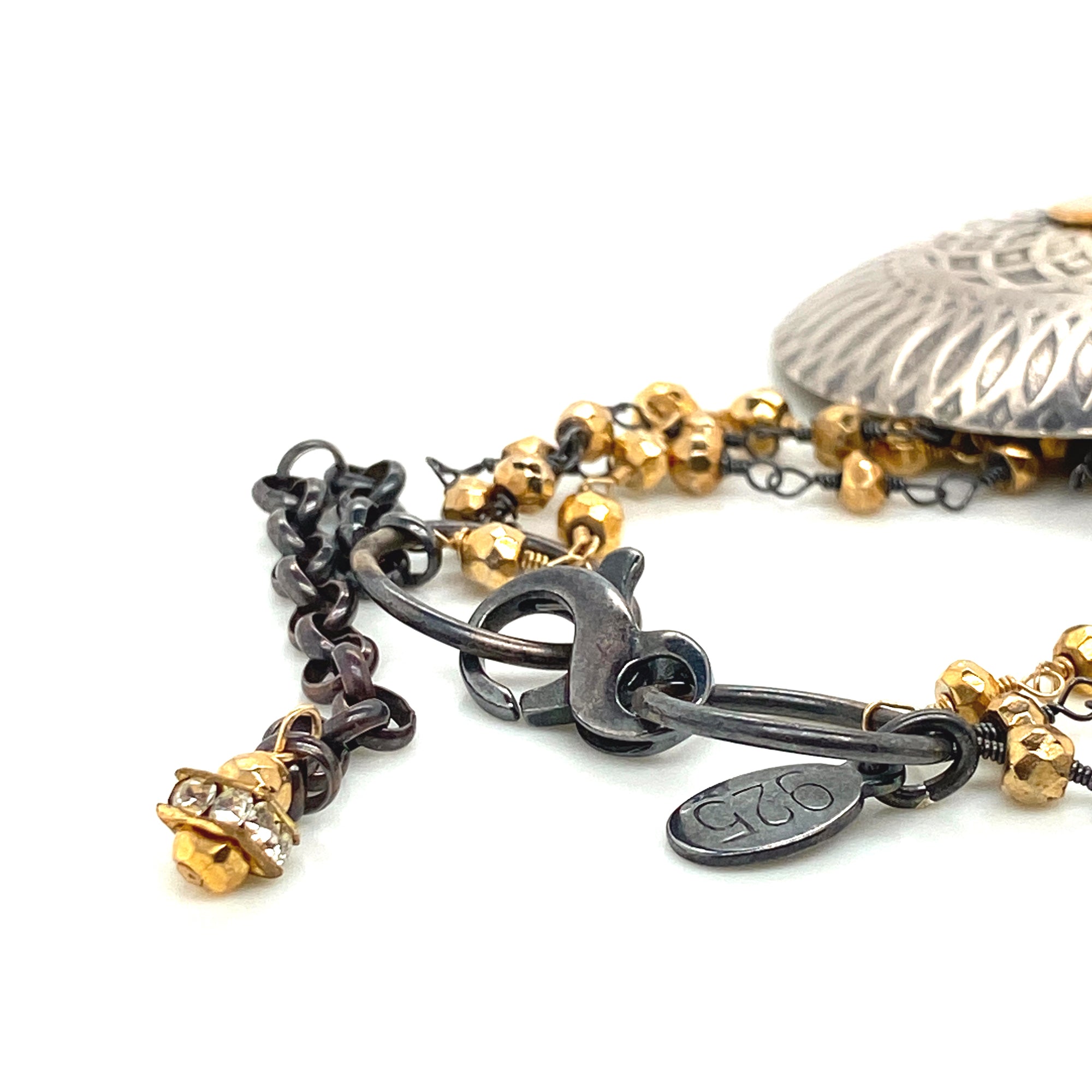 Sterling Silver & Gold Pyrite Necklace