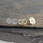 Gold Filled Tiny Stud Earrings with Fire Opal 3 mm