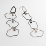 Sterling Silver Long Dangle Earrings with Tundra Sapphire