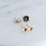 Gold Filled Tiny Stud Earrings with Citrine 3 mm