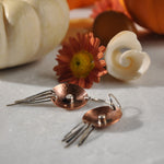 Sol and Venus Copper and Sterling Silver Earrings with Cubic Zirconia