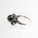 Sterling Silver Ring with Tahitian Pearl