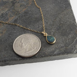 Sol and Venus Gold Filled Dainty Green Druzy Necklace