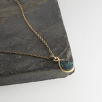 Sol and Venus Gold Filled Dainty Green Druzy Necklace