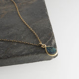 Sol and Venus Gold Filled Dainty Green Druzy Necklace