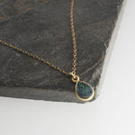 Sol and Venus Gold Filled Dainty Green Druzy Necklace