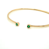 Sol and Venus Gold Open Cuff Bracelet with Emerald