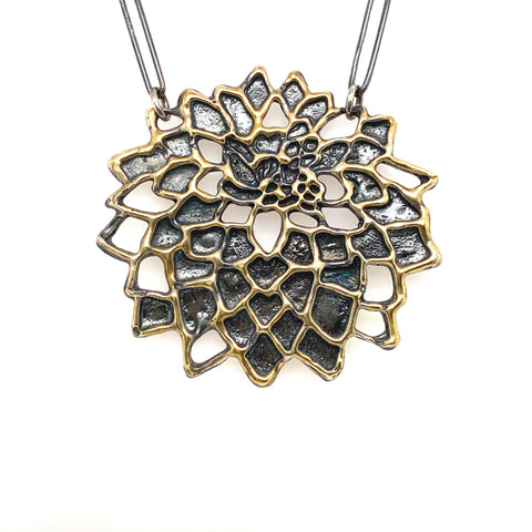 Sol and Venus Artisan Sterling Silver and Gold Filled Necklace