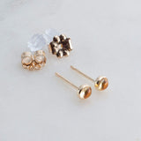 Gold Filled Tiny Stud Earrings with Citrine 3 mm