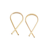 Yellow Gold Filled, Rose Gold Filled Fish-Shaped Teardrop Hook Hoop Earrings