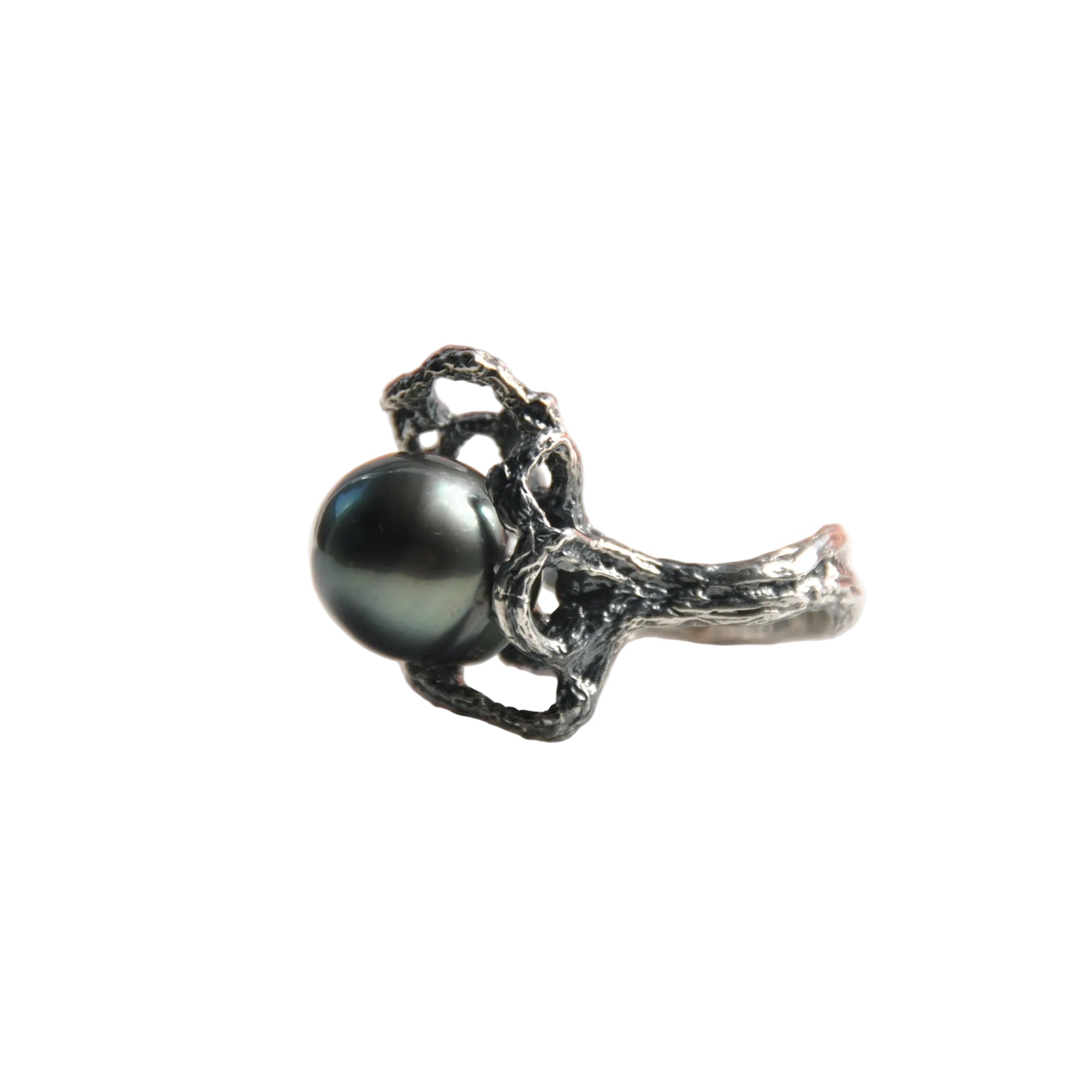 Sterling Silver Tahitian Pearl Cocktail Ring