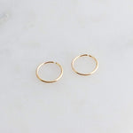 Gold Filled Small 8 mm Hoop Earrings 22 gauge